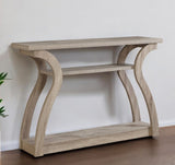 47" Taupe Floor Shelf Console Table With Storage