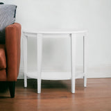 33" White End Table With Shelf