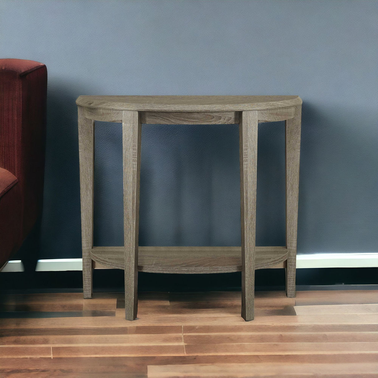 33" Deep Taupe End Table With Shelf