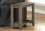 22" Dark Brown Wood End Table With Shelf