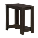 22" Dark Brown Wood End Table With Shelf