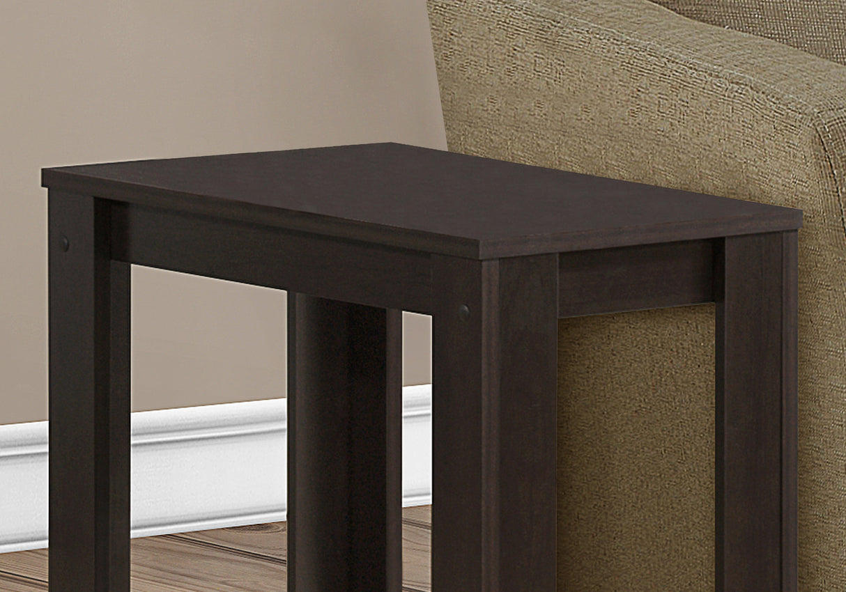 22" Dark Brown Wood End Table With Shelf