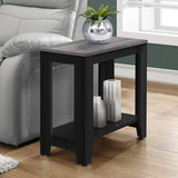 22" Dark Brown Wood End Table With Shelf