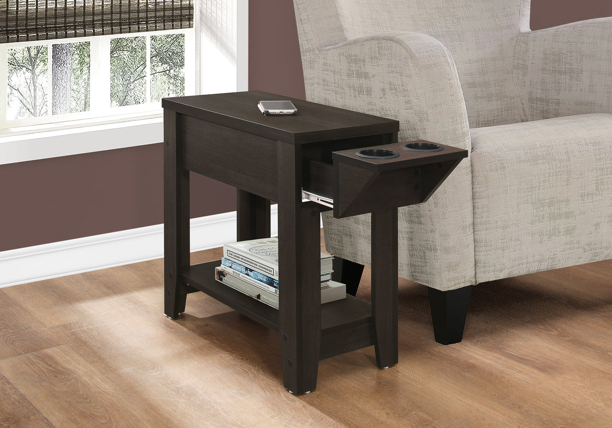 23" Brown Wood End Table With Shelf