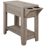 23" Taupe Wood End Table With Shelf