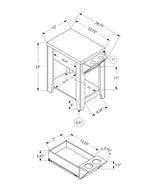 23" Taupe Wood End Table With Shelf