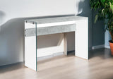 44" Gray And Clear Solid Console Table