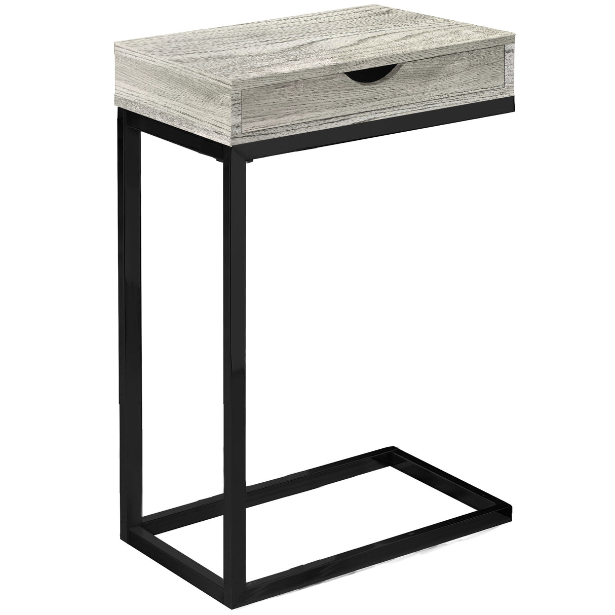 24.5" White Finish And Chromed Metal Accent Table