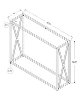 42" Clear And Gold Glass Frame Console Table