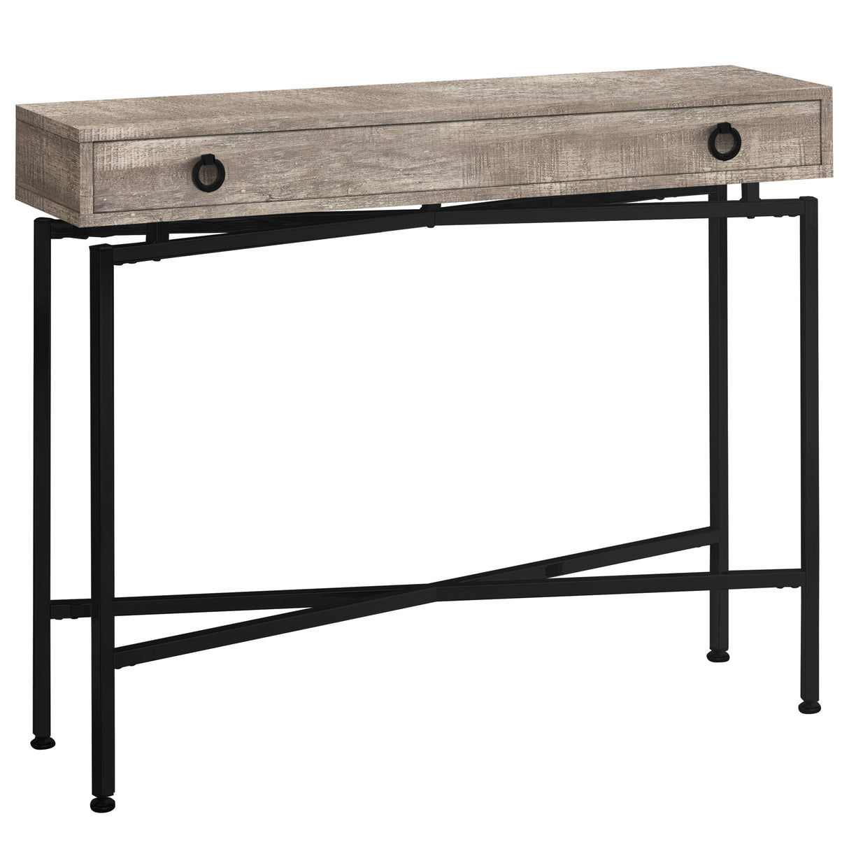 43" Brown And Black Cross Leg Console Table