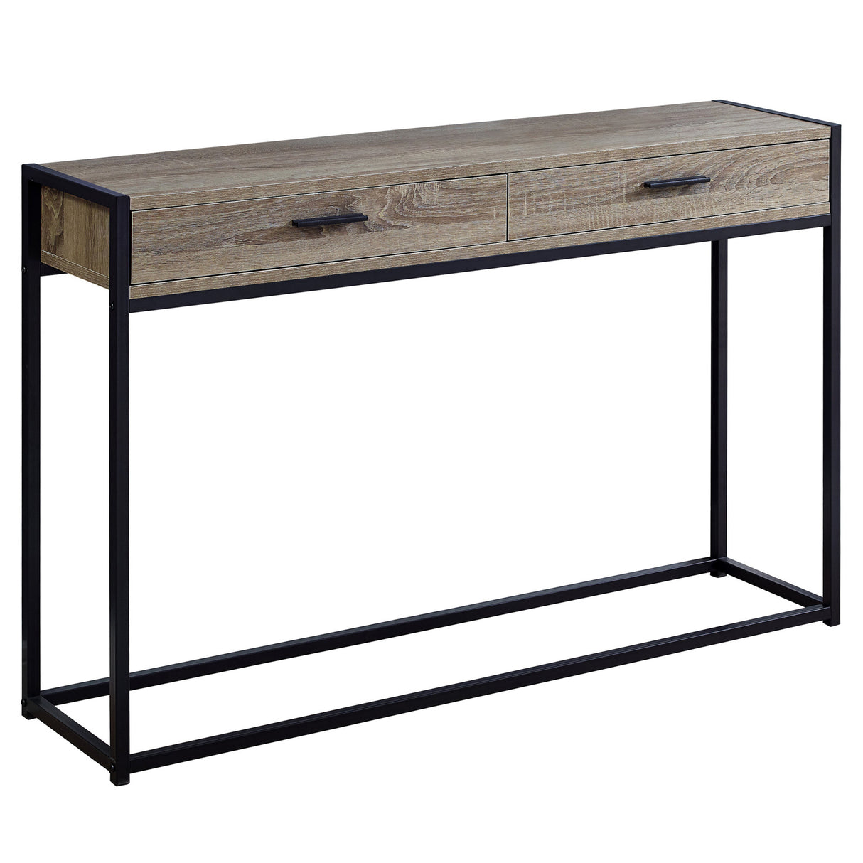 48" Gray and Black Frame Console Table And Drawers