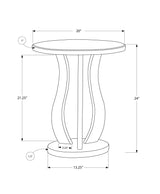 24" Silver Glass Round End Table