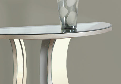 33" Silver Glass Mirrored End Table