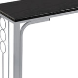 60" Gray And Black Wood And Metal End Table