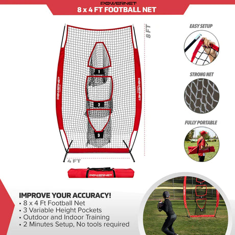 PowerNet 4x8 Ft Football Pass Accuracy Trainer Net (1127-2)