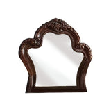 Cherry Oak Wood Finish Baroque Style Wall Mirror