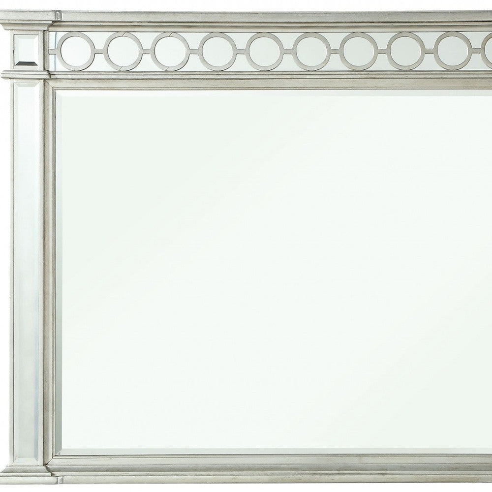42" Silver Framed Dresser Mirror