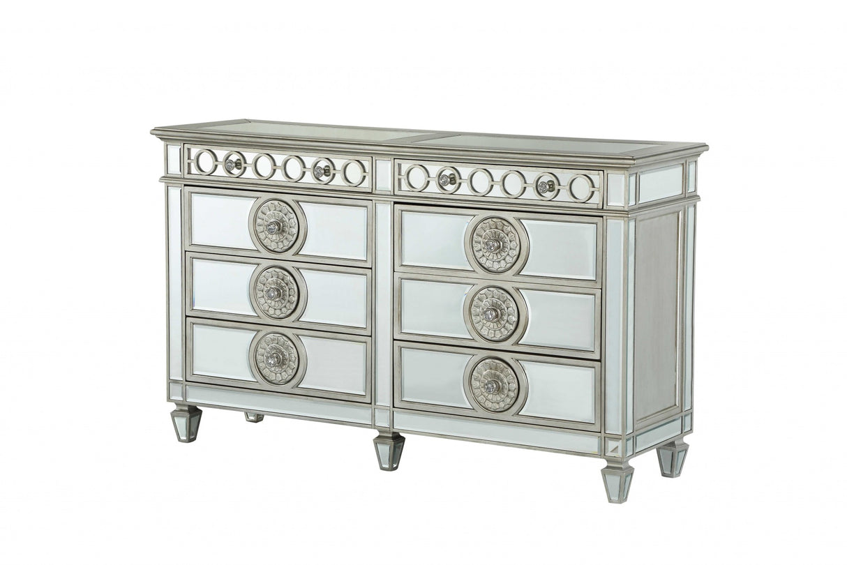 20" Gray Solid Wood Six Drawer Double Dresser