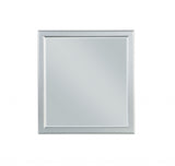 48" White Irregular Framed Mirror