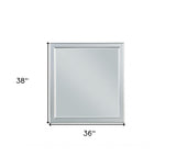 48" White Irregular Framed Mirror