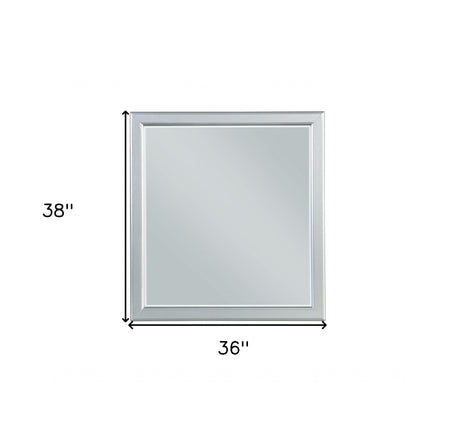 38" Silver Square Framed Accent Mirror