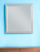 48" White Irregular Framed Mirror