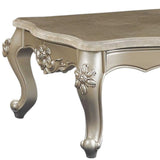 35" X 57" X 20" Marble Champagne Wood Coffee Table