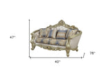 78" Gold Floral Loveseat and Toss Pillows