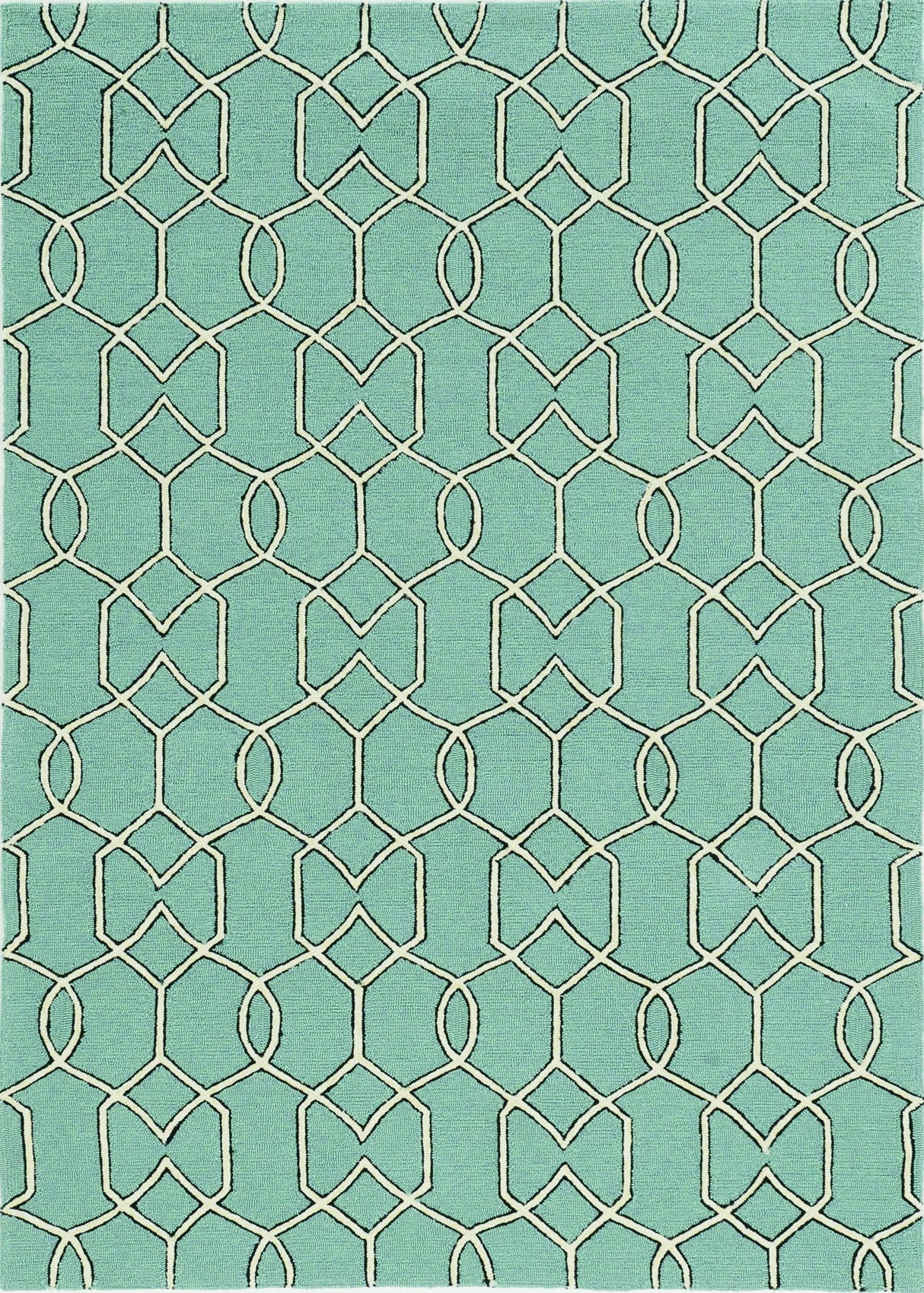 7' X 10' Green Moroccan Indoor Outdoor Area Rug