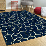 7' X 10' Blue Moroccan Indoor Outdoor Area Rug