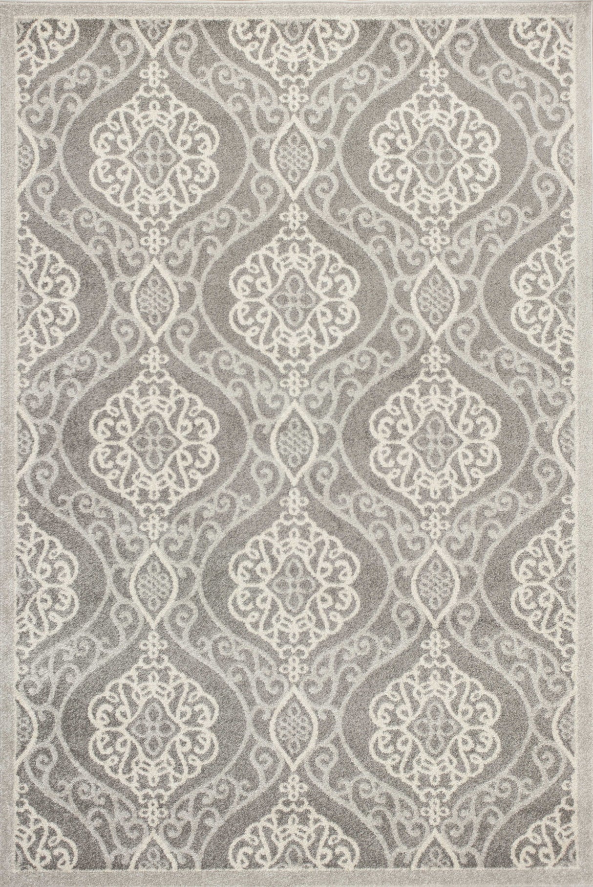 5' X 8' Silver Moroccan Indoor Outdoor Area Rug