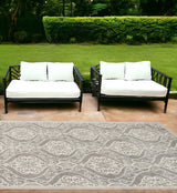 5' X 8' Silver Moroccan Indoor Outdoor Area Rug