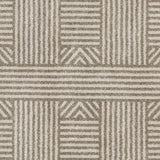 7' X 9' Beige and Ivory Geometric Indoor Outdoor Area Rug