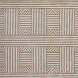 7' X 9' Beige and Ivory Geometric Indoor Outdoor Area Rug