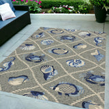 5' X 8' Gray Abstract Handmade Indoor Outdoor Area Rug