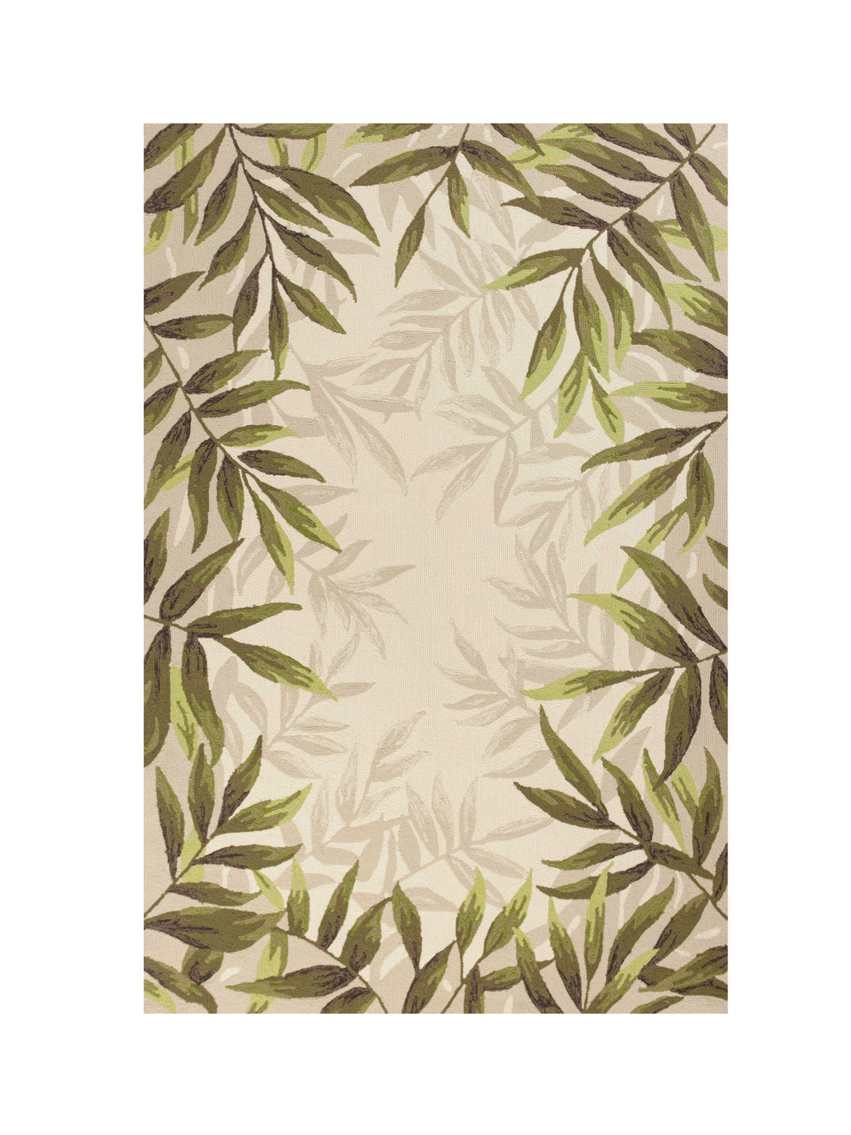 3' X 5' Sand Floral Handmade Indoor Outdoor Area Rug