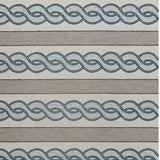 5' X 7' Ivory and Blue Abstract Indoor Outdoor Area Rug