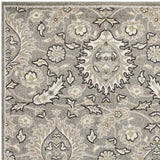 8' X 11' Gray Damask Indoor Outdoor Area Rug