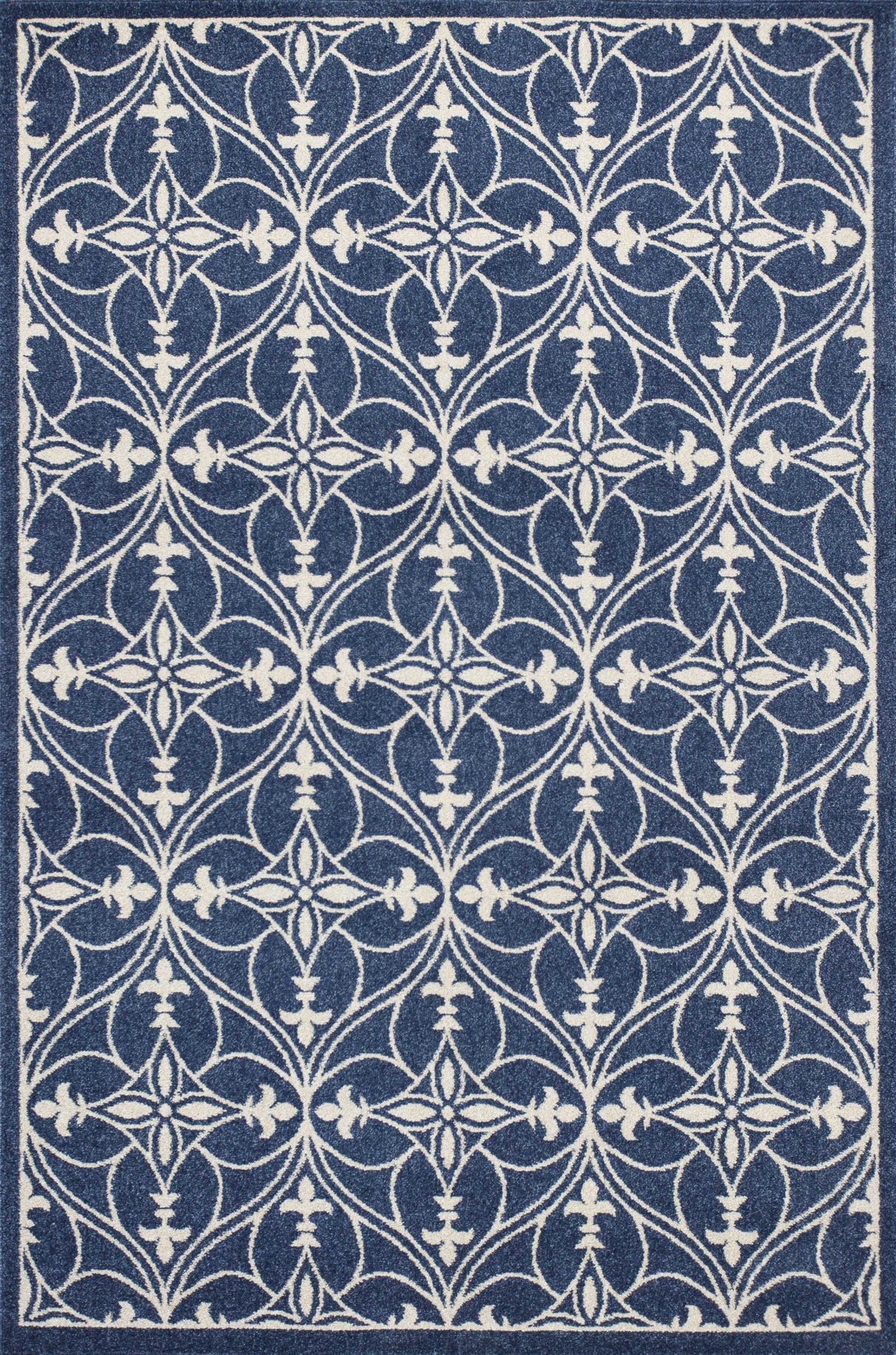 8' X 11' Denim Blue Moroccan Indoor Outdoor Area Rug