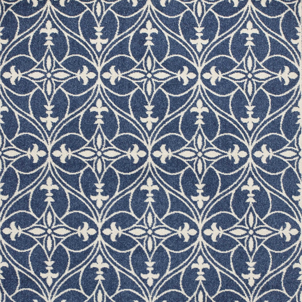 8' X 11' Denim Blue Moroccan Indoor Outdoor Area Rug