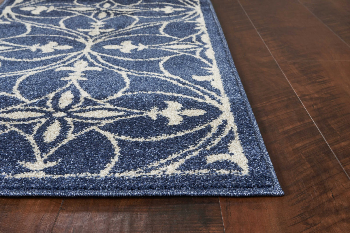 8' X 11' Denim Blue Moroccan Indoor Outdoor Area Rug