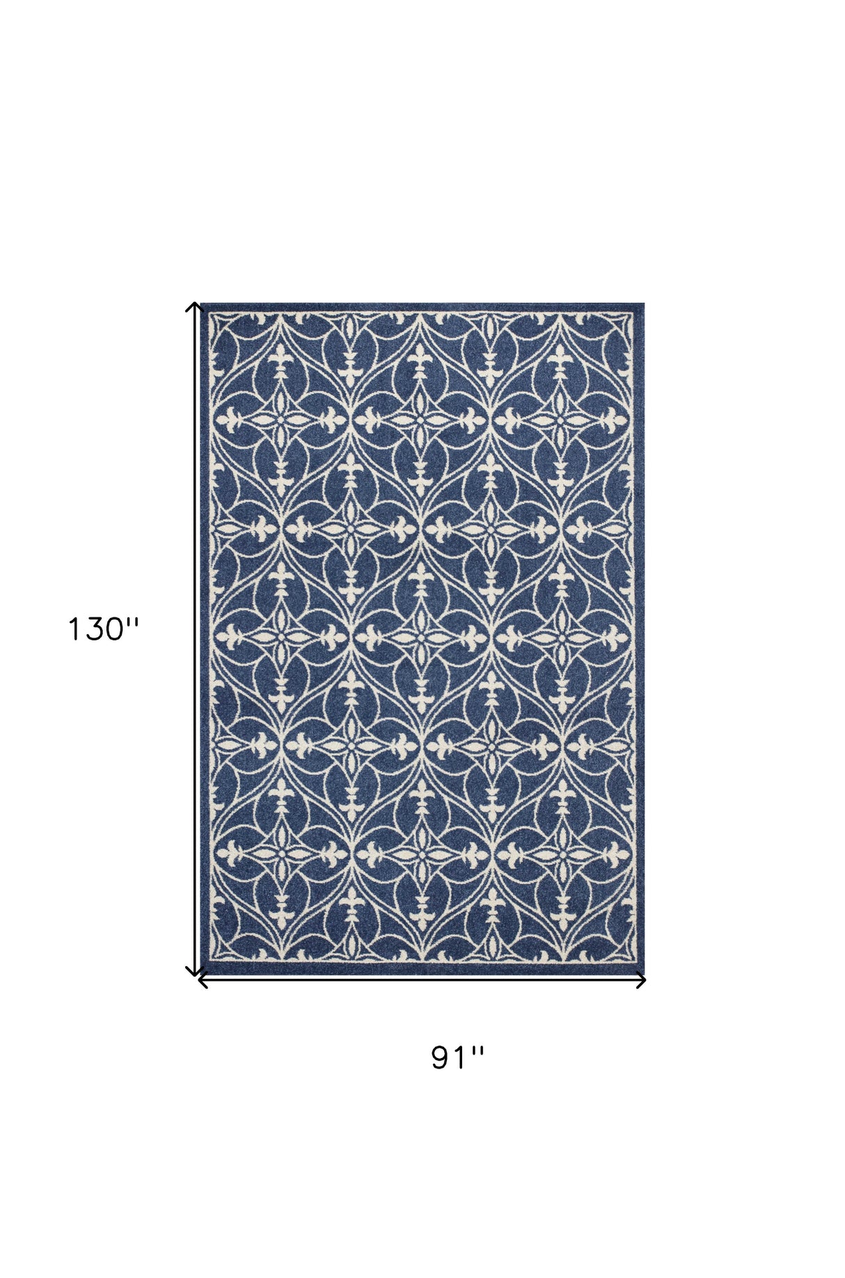 8' X 11' Denim Blue Moroccan Indoor Outdoor Area Rug