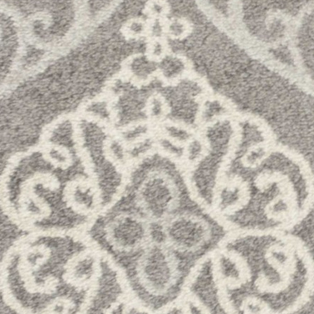 5' X 8' Silver Moroccan Indoor Outdoor Area Rug