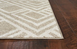 8' X 11' Beige Geometric Indoor Outdoor Area Rug