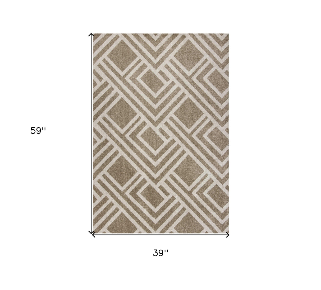 8' X 11' Beige Geometric Indoor Outdoor Area Rug