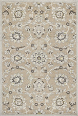 5' X 8' Gray and Ivory Floral Indoor Outdoor Area Rug