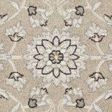 5' X 8' Gray and Ivory Floral Indoor Outdoor Area Rug