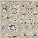 5' X 8' Gray and Ivory Floral Indoor Outdoor Area Rug