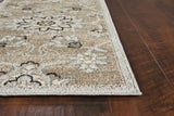 5' X 8' Gray and Ivory Floral Indoor Outdoor Area Rug