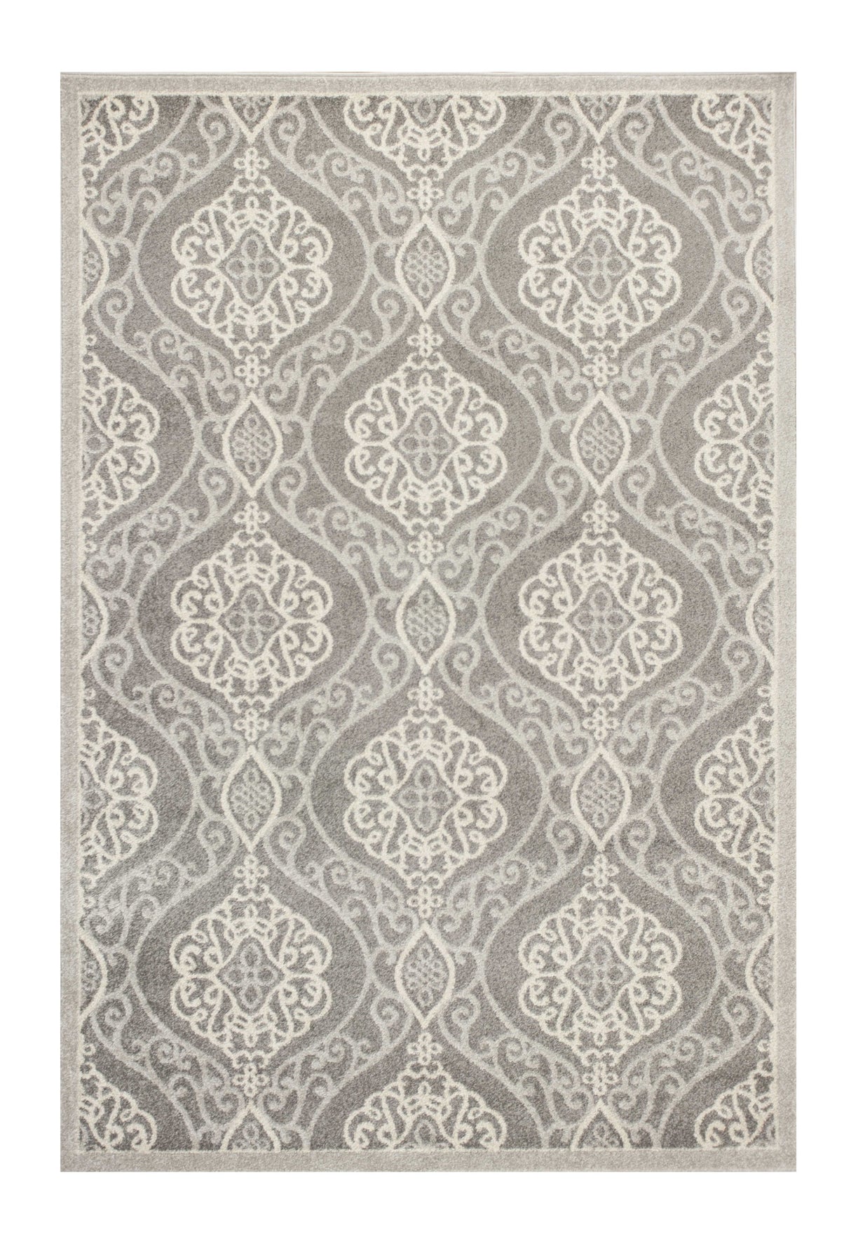 5' X 8' Silver Moroccan Indoor Outdoor Area Rug